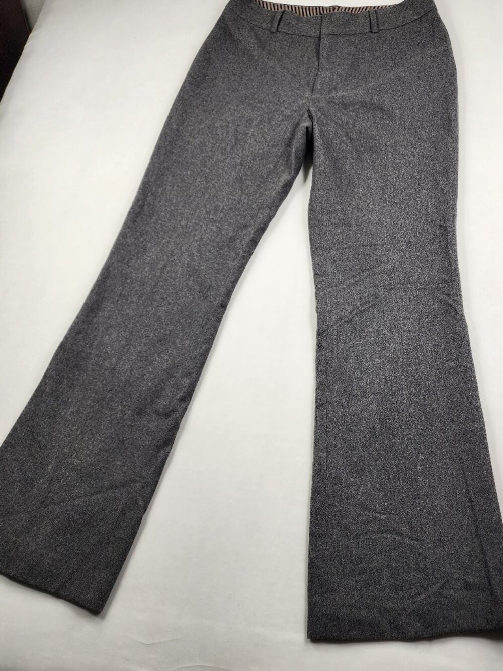 Banana Republic Women's Size 8 Wide Leg Wool Trousers Gray Preppy Office FLAW